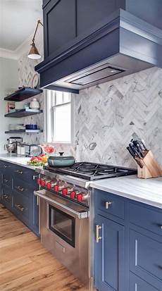 Marble Herringbone Backsplash